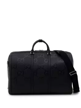 Gucci большая дорожная сумка с узором Jumbo GG, черный