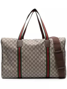 Gucci большая дорожная сумка Tender с логотипом GG, нейтральный цвет