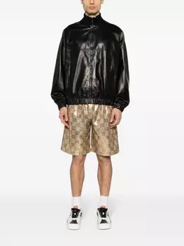 Gucci бомбер с вышитым логотипом, черный