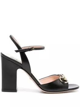 Gucci босоножки Horsebit 100, черный