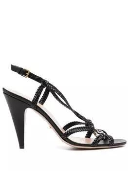 Gucci босоножки с логотипом Interlocking G, черный