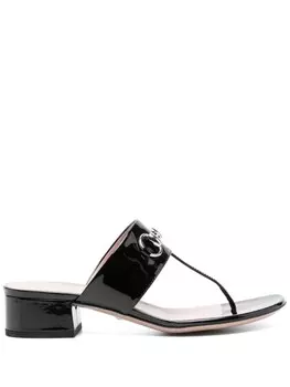 Gucci босоножки с пряжкой Horsebit, черный