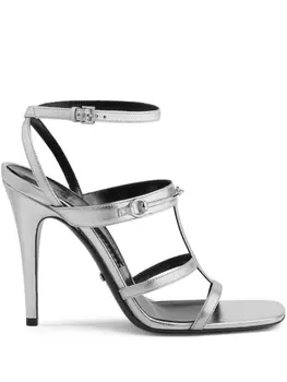Gucci босоножки с пряжкой Horsebit, серебристый