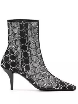Gucci ботильоны на каблуке с логотипом GG, черный
