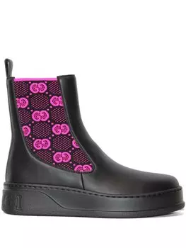 Gucci ботинки челси с узором GG Supreme, черный