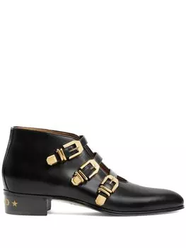 Gucci ботинки с пряжками, черный