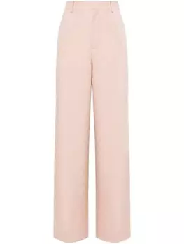 Gucci брюки из шерсти GG, розовый