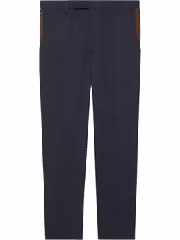 Gucci брюки с отделкой Web, синий