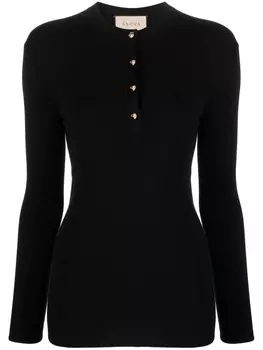 Gucci buttoned cashmere knitted top, черный