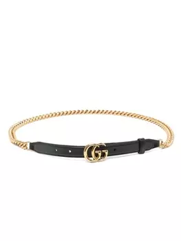 Gucci цепочный ремень GG Marmont, черный