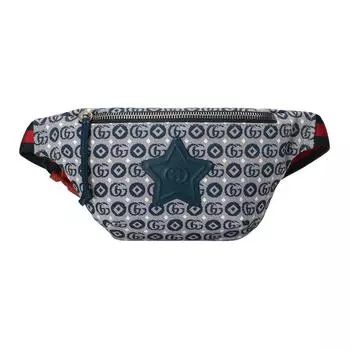 GUCCI Детская поясная сумка из хлопка, синяя