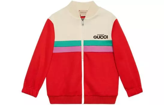 Куртка детская Gucci на молнии, красный / белый