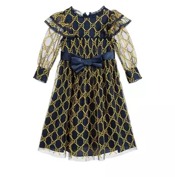 Платье детское Gucci, синий / золотой