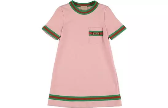 Платье детское Gucci, розовый / зеленый