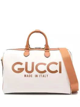 Gucci дорожная сумка с логотипом, нейтральный цвет