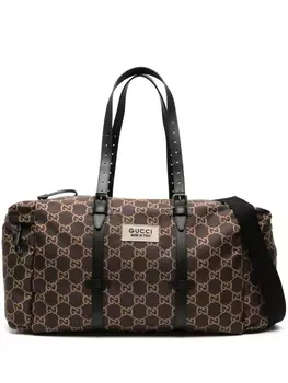 Gucci дорожная сумка с жаккардовым узором GG, коричневый