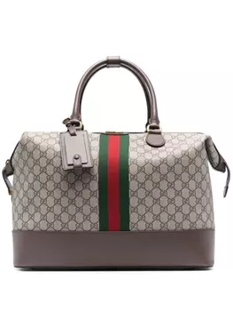 Gucci дорожная сумка Savoy с узором GG Supreme, нейтральный цвет