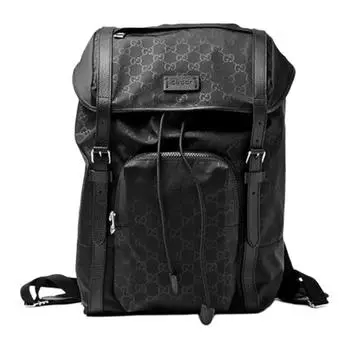 GUCCI Дорожный нейлоновый рюкзак, большой, черный
