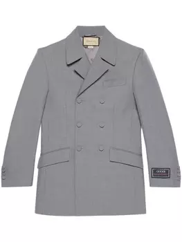 Gucci двубортный шерстяной пиджак, серый