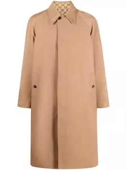 Gucci двустороннее однобортное пальто, коричневый