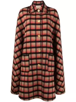Gucci двустороннее пальто-кейп с узором GG, нейтральный цвет