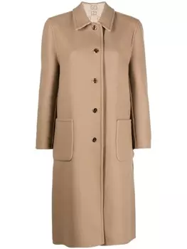 Gucci двустороннее шерстяное пальто с узором GG, коричневый