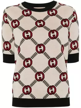 Gucci двусторонний джемпер с логотипом Interlocking G, нейтральный цвет