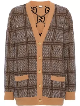 Gucci двусторонний кардиган из шерсти, нейтральный цвет