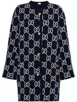 Gucci двусторонний кардиган из шерсти с логотипом GG, синий