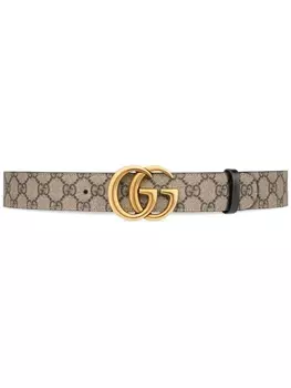 Gucci двусторонний ремень GG Marmont, нейтральный цвет