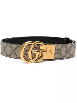 Gucci двусторонний ремень GG Marmont, нейтральный цвет