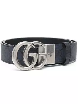 Gucci двусторонний ремень Marmont с пряжкой Double G, синий