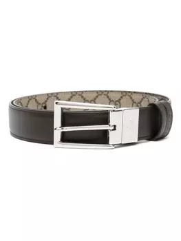 Gucci двусторонний ремень с логотипом Interlocking G, нейтральный цвет