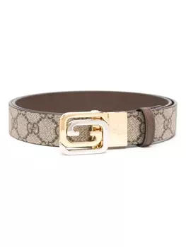 Gucci двусторонний ремень с пряжкой Interlocking G, нейтральный цвет