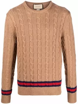 Gucci джемпер фактурной вязки, коричневый