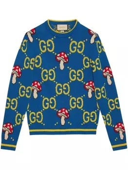 Gucci джемпер с логотипом Double G, синий