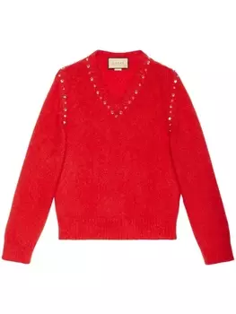 Gucci джемпер с заклепками, красный