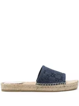 Gucci джинсовые эспадрильи с логотипом GG, синий