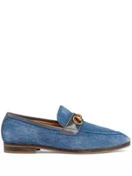 Gucci джинсовые лоферы Horsebit Sylvie, синий