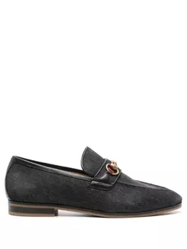 Gucci джинсовые лоферы с пряжкой Horsebit, черный