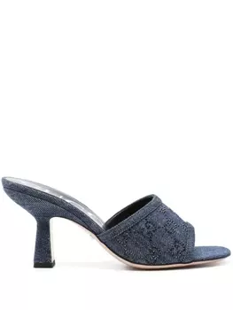 Gucci джинсовые мюли с монограммой GG, синий