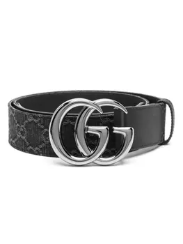 Gucci джинсовый ремень с пряжкой-логотипом Double G, черный