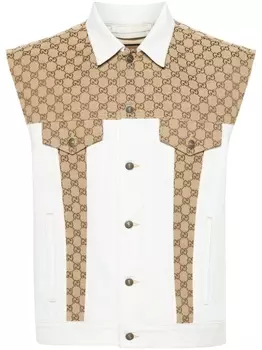 Gucci джинсовый жилет с логотипом GG, синий