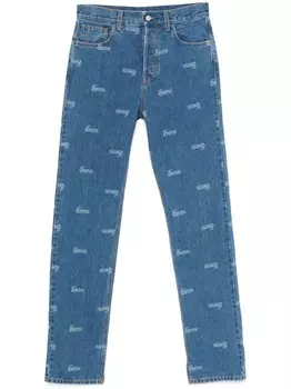 Gucci джинсы с логотипом, синий