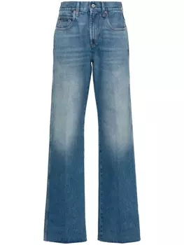 Gucci джинсы широкого кроя с пряжкой Horsebit, синий