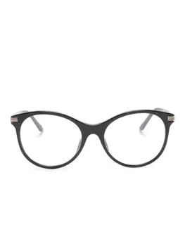 Gucci Eyewear butterfly-frame clear glasses, черный
