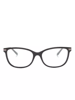 Gucci Eyewear butterfly-frame clear glasses, черный