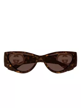 Gucci Eyewear cat-eye frame солнцезащитные очки, коричневый