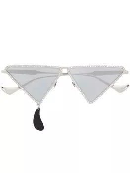 Gucci Eyewear декорированные солнцезащитные очки, серебристый