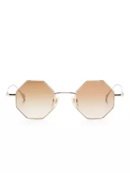 Gucci Eyewear geometric-frame солнцезащитные очки, золотой